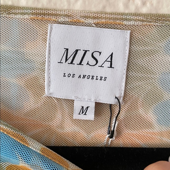 Misa Los Angeles $285 Vina Dress Size M Blue Yellow Vacation Travel Beach Cute - Picture 5 of 11